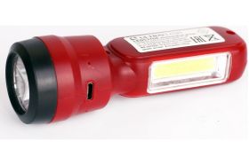 Аккумуляторный фонарь Ultraflash LED53764 4В, красный, 2LED, 3 Вт, 2 режима, USB 14664 (артикул 20225794) – фото 1