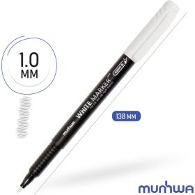 Перманентный маркер MunHwa WHITE MARKER, белый пулевидный 1мм 274723 Б0048238 (артикул 16198072) – фото 6