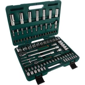 Набор торцевых головок 1/4"DR 4-14 мм и 1/2"DR 10-32 мм, 94 предмета, Jonnesway S04H52494S (артикул 13938538) – фото 2