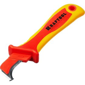Диэлектрический нож электрика с "пяткой", изогнутый Kraftool KN-7, 45400 (артикул 16043739) – фото 3