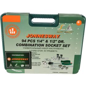 Набор торцевых головок 1/4"DR 4-14 мм и 1/2"DR 10-32 мм, 94 предмета, Jonnesway S04H52494S (артикул 13938538) – фото 3