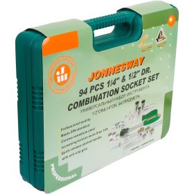 Набор торцевых головок 1/4"DR 4-14 мм и 1/2"DR 10-32 мм, 94 предмета, Jonnesway S04H52494S (артикул 13938538) – фото 5