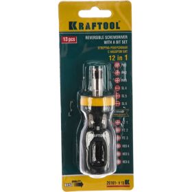 Реверсивная отвертка с битами BIT LOCK 12 в 1 KRAFTOOL 26161-H13 (артикул 13665236) – фото 6