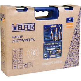 Набор инструмента 1/2 Dr и 1/4 Dr 56 предметов HELFER HF000013 (артикул 16009279) – фото 2