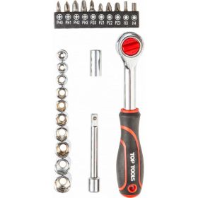 Набор торцевых ключей, 1/4, 23 шт. Top Tools 38D505 (артикул 15763296) – фото 1