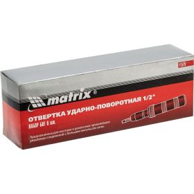 Ударно-поворотная отвертка с набором бит 1/2, 6 шт MATRIX 11575 (артикул 13697970) – фото 12