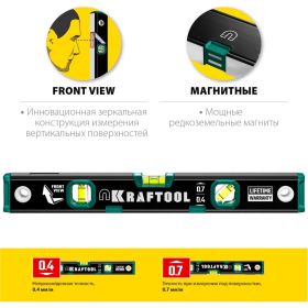 Магнитный уровень KRAFTOOL с зеркальным глазком, 400 мм 34785-40 (артикул 16510802) – фото 10