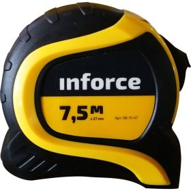 Измерительная рулетка с нейлоновой лентой и магнитным зацепом 7.5x27мм Inforce 06-11-47 (артикул 15790430) – фото 1