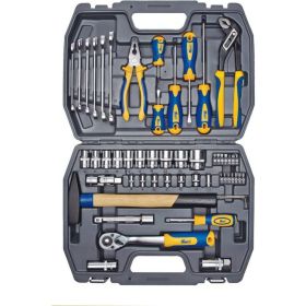 Набор инструмента 1/2 Dr и 1/4 Dr 56 предметов KRAFT KT 700303 (артикул 15966154) – фото 1