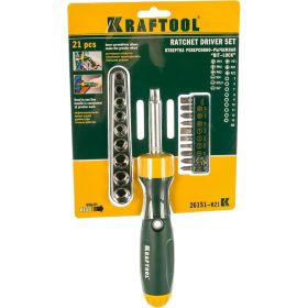 Реверсная рычажная отвертка KRAFTOOL BIT-LOCK 26151-H21 (артикул 13934567) – фото 1