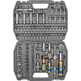 Набор инструмента 1/2 Dr и 1/4 Dr 94 предмета KRAFT KT 700306 (артикул 15966149) – фото 1