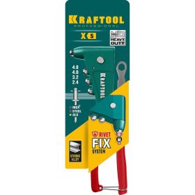 Заклепочник с литым корпусом Kraftool "X-5F" для заклёпок d=2.4-4.8 мм - алюминий и сталь, =2.4-4.0 - нерж сталь 31173_z01 (артикул 16009101) – фото 6