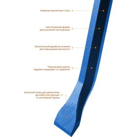Монтажный лом Зубр ТИТАН 1300 мм 25 мм шестигранный 21805-130 (артикул 16134484) – фото 3