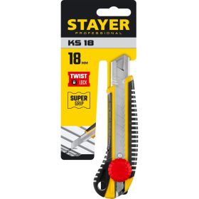 Нож с винтовым фиксатором Stayer KS-18 сегментированные лезвия 18 мм 09161_z01 (артикул 15923973) – фото 5
