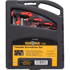 Набор ключей NIKONA TORX, HEX, с Т-образной пластиковой рукояткой, 16пр 04-916 (артикул 16230377) – фото 2