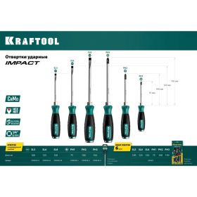 Ударная отвертка KRAFTOOL Impact, стержень из CrMo стали, 250033-8 (артикул 16043634) – фото 4