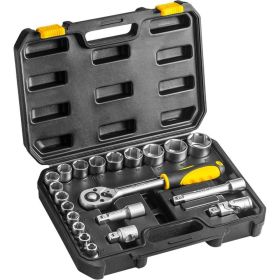 Головки сменные 21 шт. (1/2", CrV) TOPEX 38D642 (артикул 15504795) – фото 1