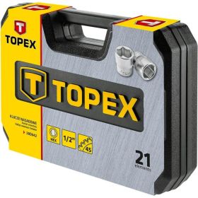 Головки сменные 21 шт. (1/2", CrV) TOPEX 38D642 (артикул 15504795) – фото 2