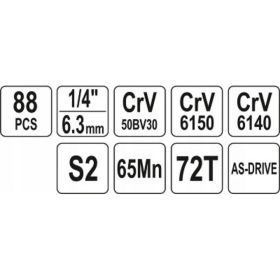 Набор инструментов YATO 88пр YT-38928 (артикул 16540926) – фото 2