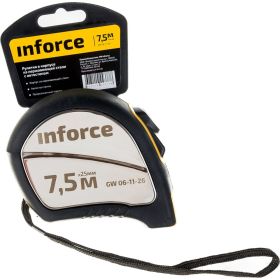 Рулетка в корпусе из нержавеющей стали с автостопом 7.5x25мм Inforce GW 06-11-26 (артикул 15604090) – фото 1