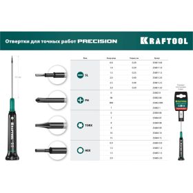 Отвертка для точных работ Kraftool Precision PH 000, 25682-000 (артикул 16445341) – фото 12