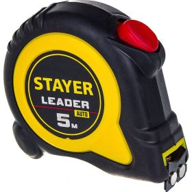 Рулетка Stayer LEADER 5м / 19мм с автостопом в ударостойком обрезиненном корпусе 3402-05-19_z02 (артикул 16043686) – фото 3