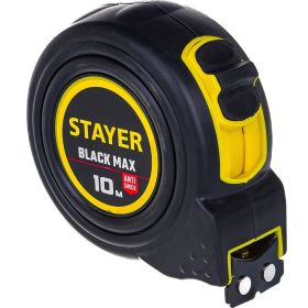 Рулетка Stayer BlackMax 10м / 25мм в ударостойком полностью обрезиненном корпусе и двумя фиксаторами 3410-10_z02 (артикул 16043699) – фото 4
