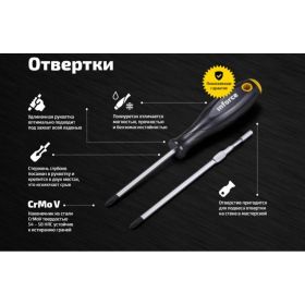 Крестовая отвертка Inforce PH2x100 06-09-56 (артикул 15759604) – фото 5