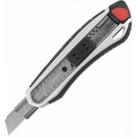 Канцелярский нож BRAUBERG мощный, 18 мм, Heavy duty, автофиксатор, резиновые вставки, металл 237158 (артикул 16289640) – фото 7