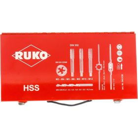 Резьбонарезной набор M3-M12 HSS метчики+плашки+воротки+сверла, 44шт RUKO 245030 (артикул 15564890) – фото 4