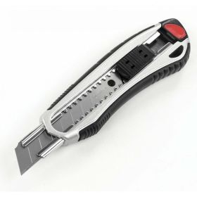 Канцелярский нож BRAUBERG мощный, 18 мм, Heavy duty, автофиксатор, резиновые вставки, металл 237158 (артикул 16289640) – фото 5