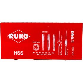 Резьбонарезной набор M3-M20 HSS метчики+плашки+воротки, 54шт RUKO 245040 (артикул 15564891) – фото 2