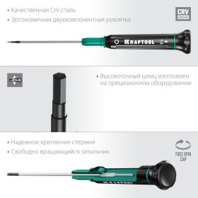 Отвертка для точных работ Kraftool Precision HEX1.5, 25685-1.5 (артикул 16445334) – фото 6