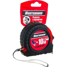 Рулетка с магнитом Монтажник 10 м х 25 мм 601025 (артикул 16284100) – фото 1
