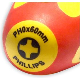 Диэлектрическая отвертка Ph0х60 мм SHTOK 09316 (артикул 15695517) – фото 2