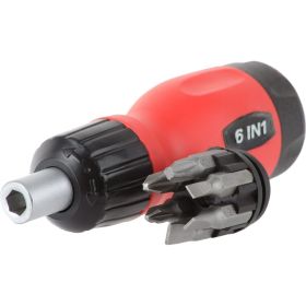 Реверсивная отвертка с комплектом насадок INTERTOOL 6ед VT-1009 (артикул 18730866) – фото 3