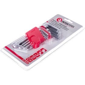 Набор Г-образных шестигранных ключей INTERTOOL 9 ед., 1.5-10 мм, Cr-V, 55 HRC Small HT-0605 (артикул 20216500) – фото 4