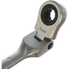 Комбинированный ключ трещоточный с шарниром 7мм AV Steel AV-315207 (артикул 15789767) – фото 5