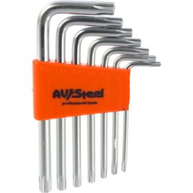 Набор ключей Г-образных TORX с отверстием TH10-TH40 7 предметов AV Steel AV-367307 (артикул 15909895) – фото 4