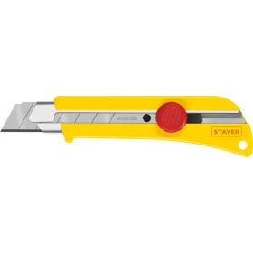 Нож с винтовым фиксатором Stayer SK-25, сегментированные лезвия 25 мм, усиленный корпус, 09173_z01 (артикул 16010990) – фото 1