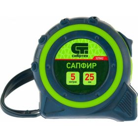 Рулетка, двухкомпонентный корпус, 5 м х 25 мм СИБРТЕХ Сапфир 32582 (артикул 15875807) – фото 1