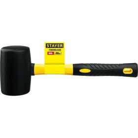 Резиновая черная киянка с фибергласовой ручкой 900г STAYER PROFESSIONAL 2054-90 (артикул 15595630) – фото 4