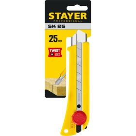 Нож с винтовым фиксатором Stayer SK-25, сегментированные лезвия 25 мм, усиленный корпус, 09173_z01 (артикул 16010990) – фото 2