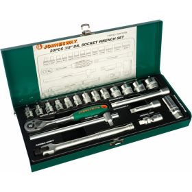 Набор торцевых головок (3/8"DR; 6-23 мм; 20 предметов) Jonnesway S04H3120S (артикул 13938500) – фото 1