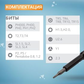 Набор отверток для точных работ Kranz RA-03, 25 предметов KR-12-4753 (артикул 16915573) – фото 17