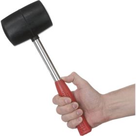Резиновая киянка INTERTOOL 900г. 80 мм, черная резина, металлическая ручка HT-0233 (артикул 20216542) – фото 2