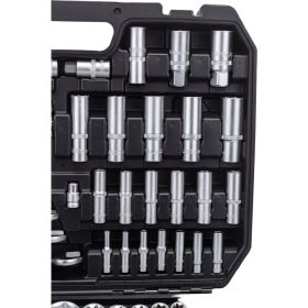 Набор инструмента ЭВРИКА 1*2""&1*4""&3*8"", DR, 6-гранный, 216 предмет ER-80216 (артикул 16257644) – фото 4