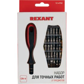 Наборная отвертка для точечных работ REXANT 37 предметов 12-4702 (артикул 15700608) – фото 2