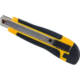Строительный нож Biber 50118 усиленный, обрезиненный корпус, с прямоугольным фиксатором тов-202805 (артикул 20515492) – фото 4