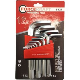 Набор ключей FORCEKRAFT FK-5127 Г-образные, 6-гранные, 12пр 29602 (артикул 16890913) – фото 3